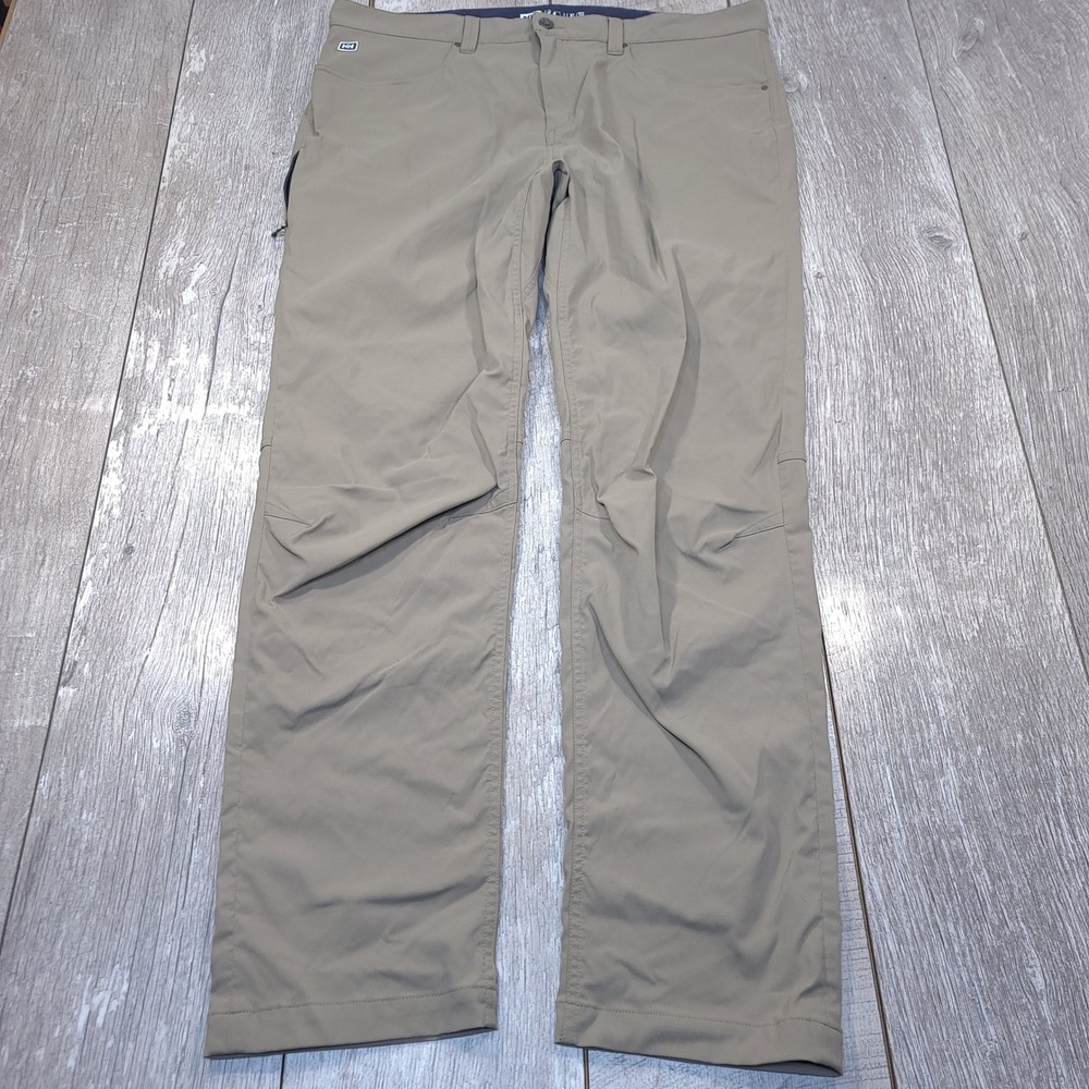 Helly Hansen Hiking Pants Mens XL Tan Technical Stretch Outdoor Trousers